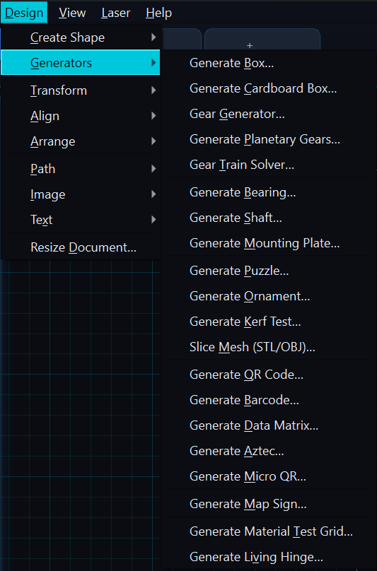65+ built-in generators for boxes, gears, puzzles, and more